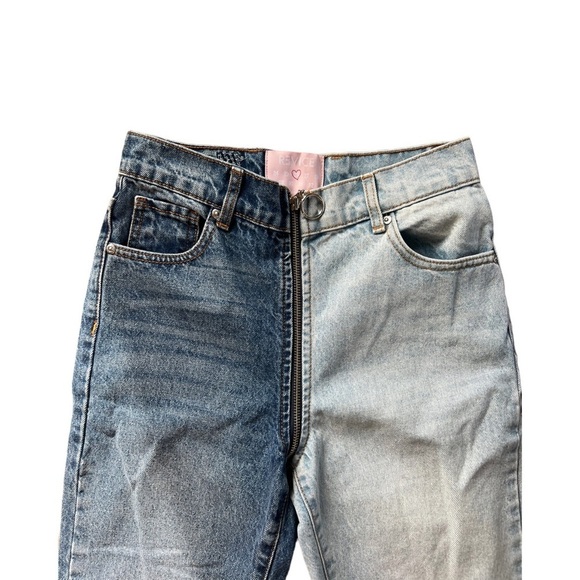 REVICE Yin Yang Two Tone Zip Crotch High Rise Straight Leg Jeans Size 26 - Picture 6 of 10